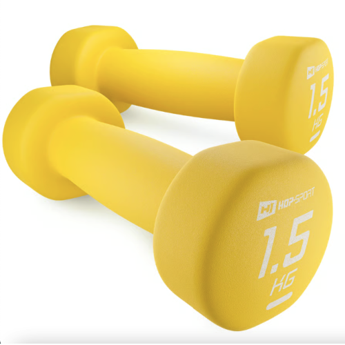 Купить Гантель  Hop-Sport 2х1,5 кг неопреновые HS-V015DR желтый в Киеве - фото №1